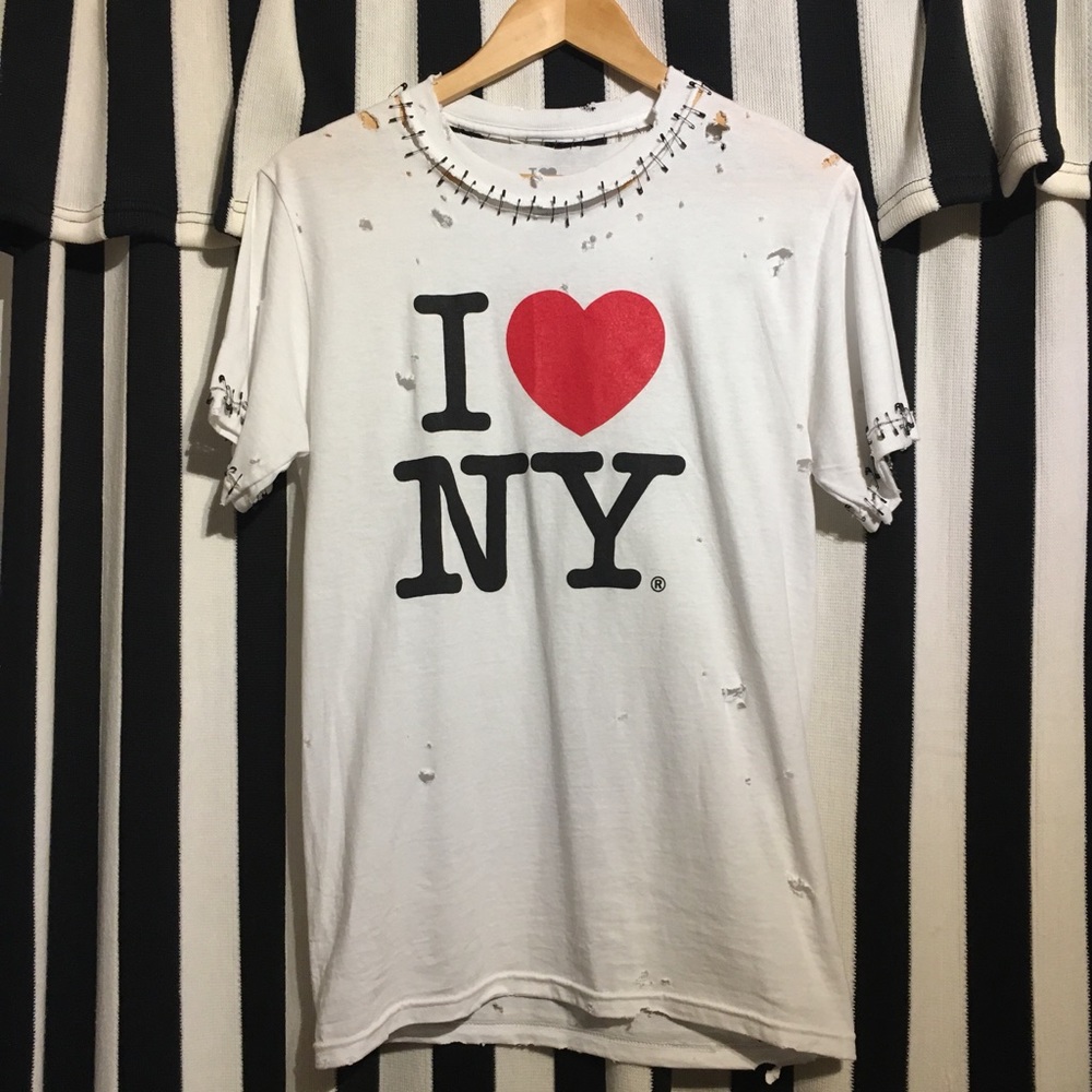 Punk Distressed I <3 NY T-Shirt